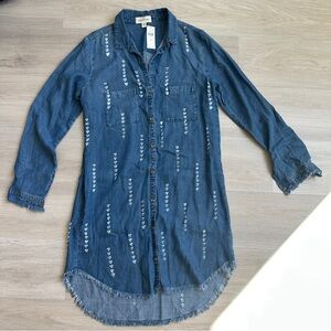 Cloth & Stone Indigo Denim Shirt Dress size Medium